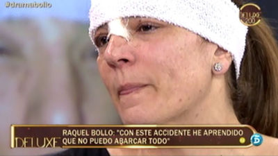 Raquel Bollo acude a Sálvame Deluxe para contar su accidente doméstico