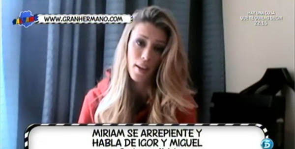 Miriam, de Gran Hermano catorce, espera volver con Miguel