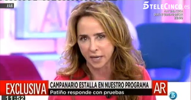Duro enfrentamiento entre María José Campanario y María Patiño