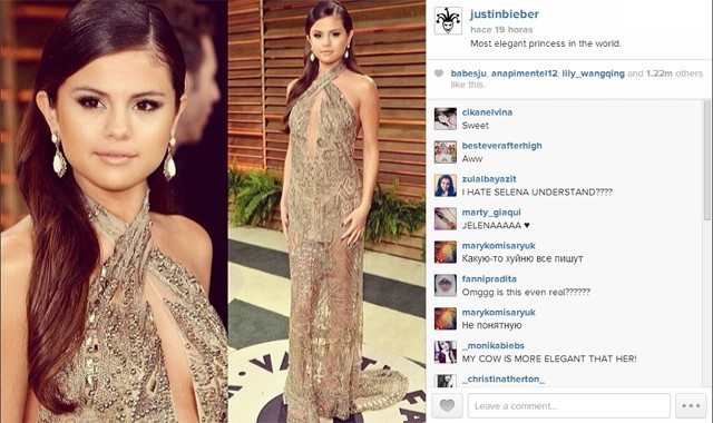 Justin Bieber considera a Selena Gomez, la princesa más elegante en el mundo