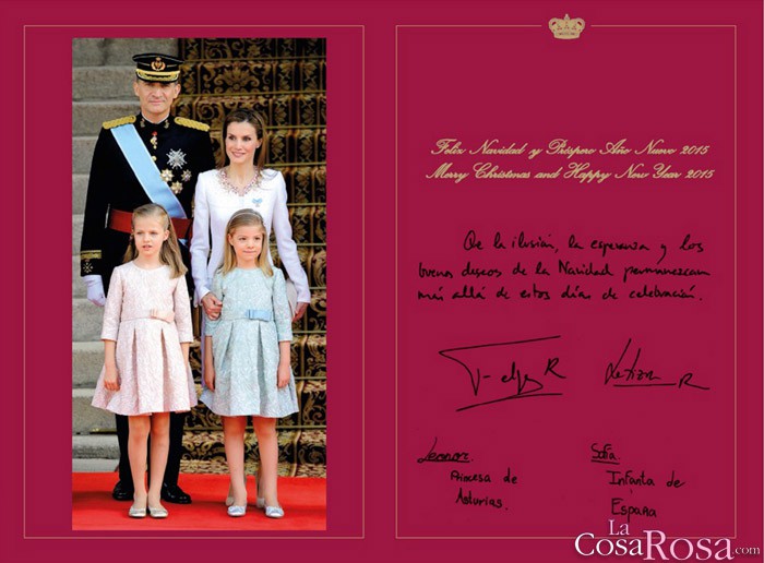 Los reyes eligen una imagen de la proclamación de Felipe VI para felicitar la Navidad