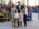 Los Reyes, sus hijas y la reina Sofía comparecen en la misa de Pascua en Palma