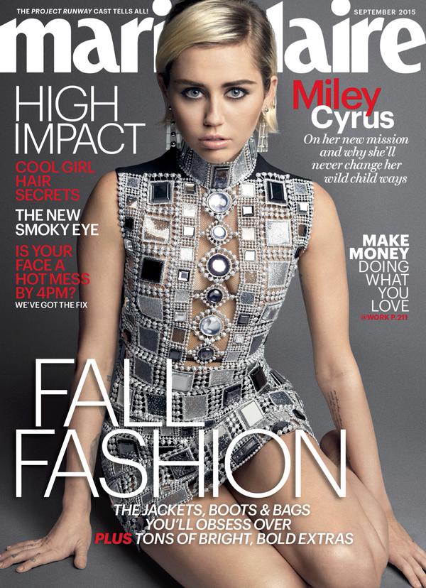 Miley Cyrus habla sobre Taylor Swift y sexismo en Marie Claire