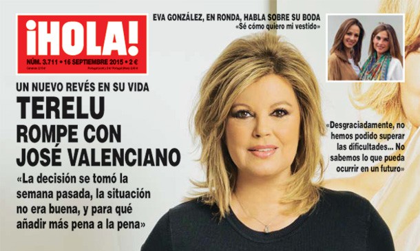 Terelu Campos y José Valenciano, su ruptura en la portada de ¡Hola!