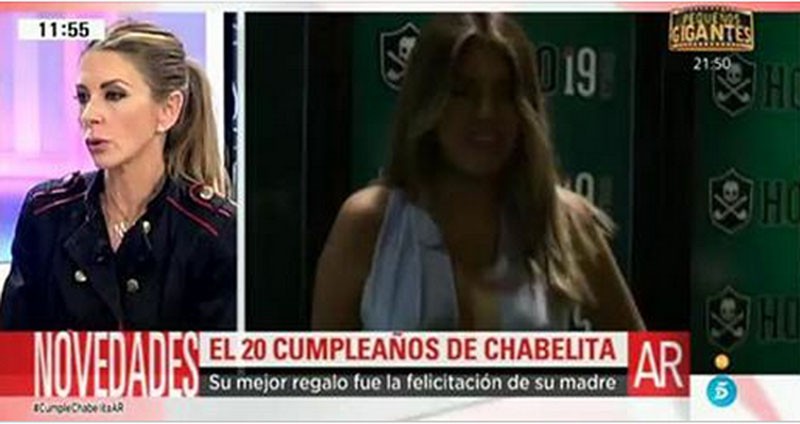 Chabelita recibe la felicitación de su madre en su 20 cumpleaños