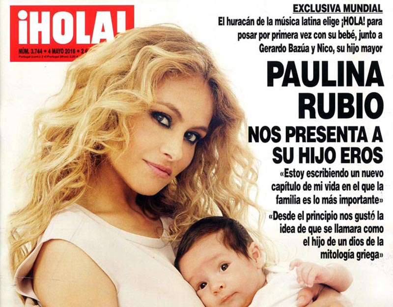 Paulina Rubio presenta a su hijo Eros en ¡Hola!