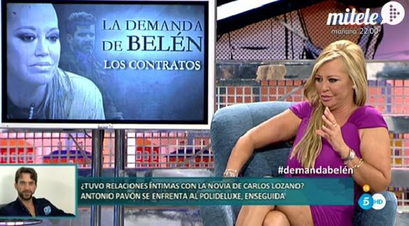 Belen Esteban muestra la demanda a Toño Sanchís en la primera parte del belenazo