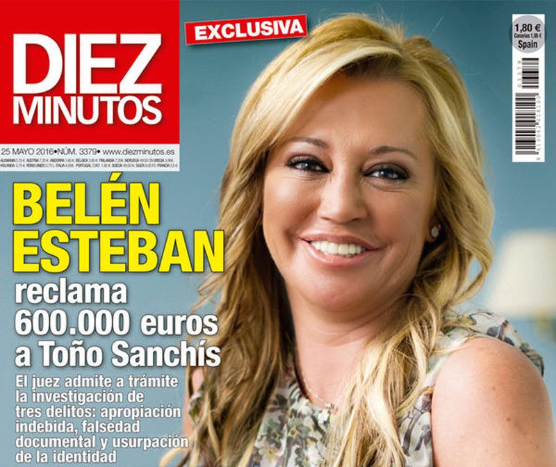 Belén Esteban pide 600.000 euros a Toño Sanchís según Diez Minutos