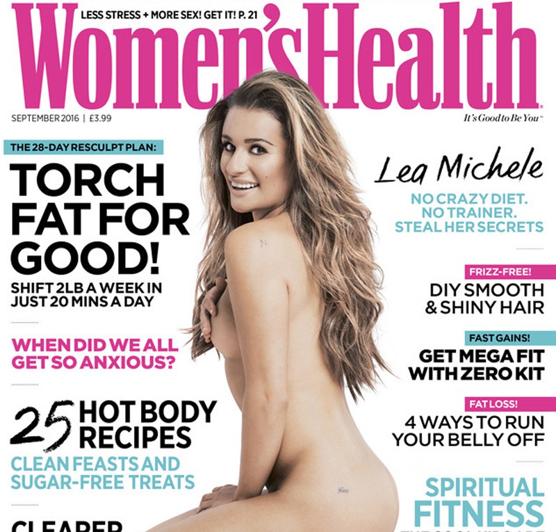 Lea Michele muestra sus tatuajes en recuerdo a Cory Monteith desnudándose en Women’s Health