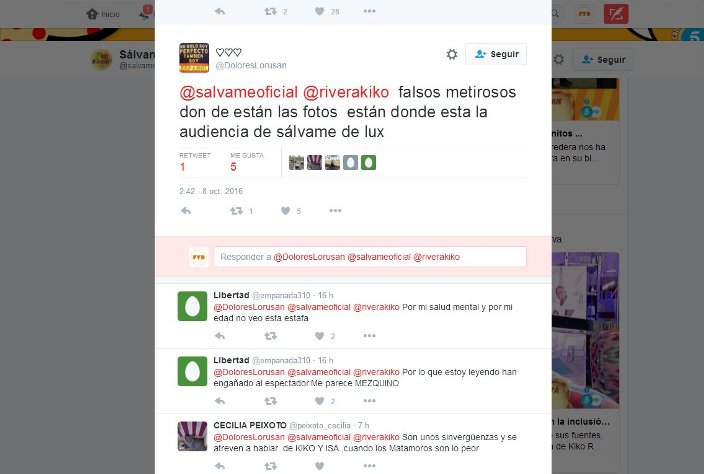 Sálvame, objeto de las críticas en Twitter por no emitir las fotos de la boda de Kiko Rivera