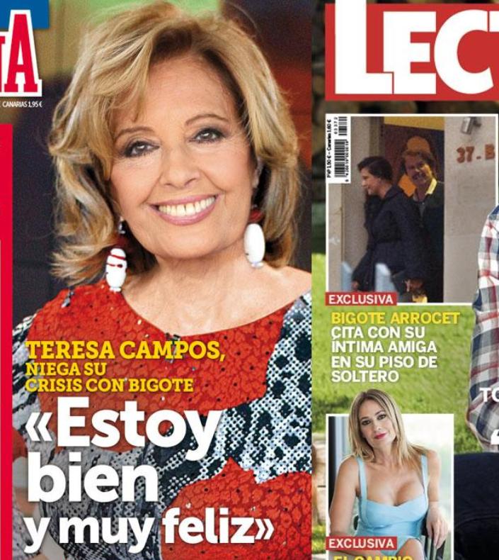 María Teresa Campos y Edmundo Arrocet protagonistas de Lecturas y Semana respectivamente