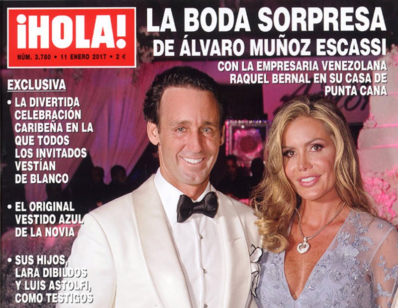 La boda de Álvaro Muñoz Escassi y la empresaria Raquel Bernal en exclusiva para ¡Hola!