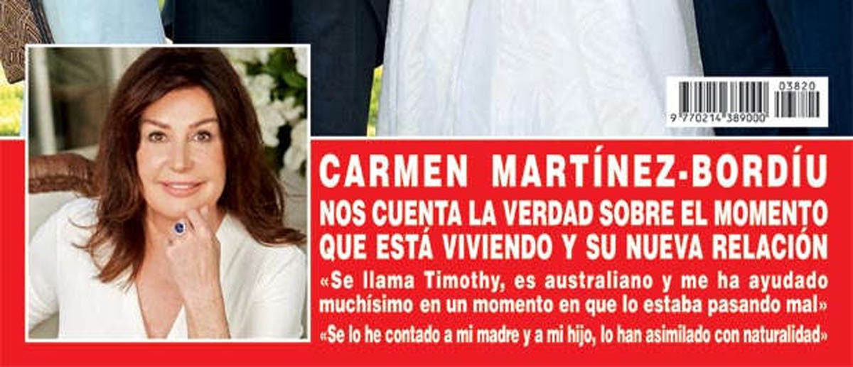 Carmen Martínez-Bordíu habla de su relación con el coach emocional Timothy