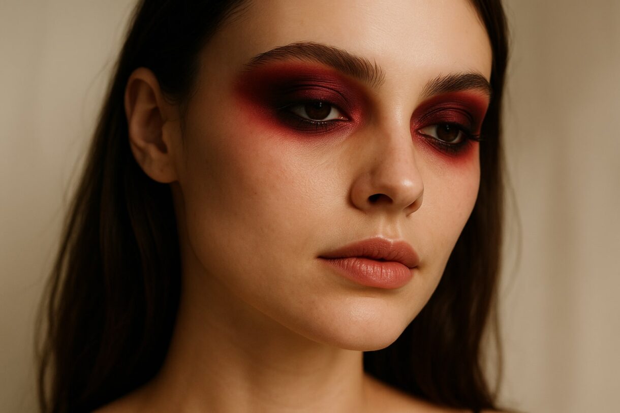 Maquillaje de Halloween elegante: el smokey rojo sangre que no parece disfraz