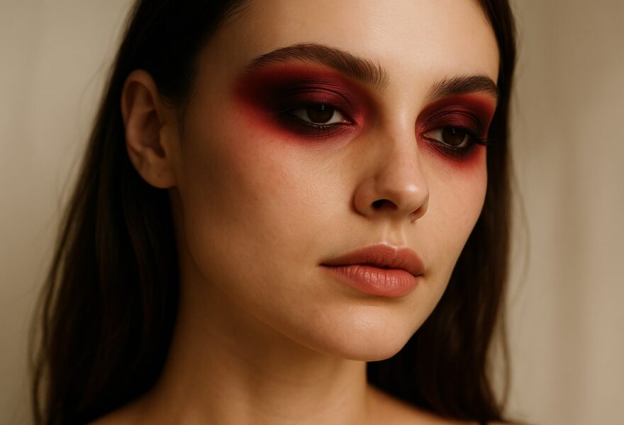 Maquillaje de Halloween elegante: el smokey rojo sangre que no parece disfraz