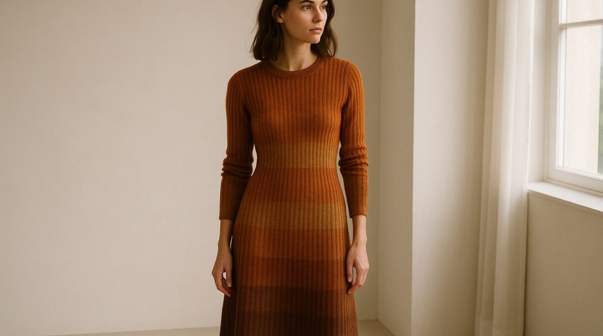 Vestido midi de punto: la prenda que resuelve el otoño entre semana