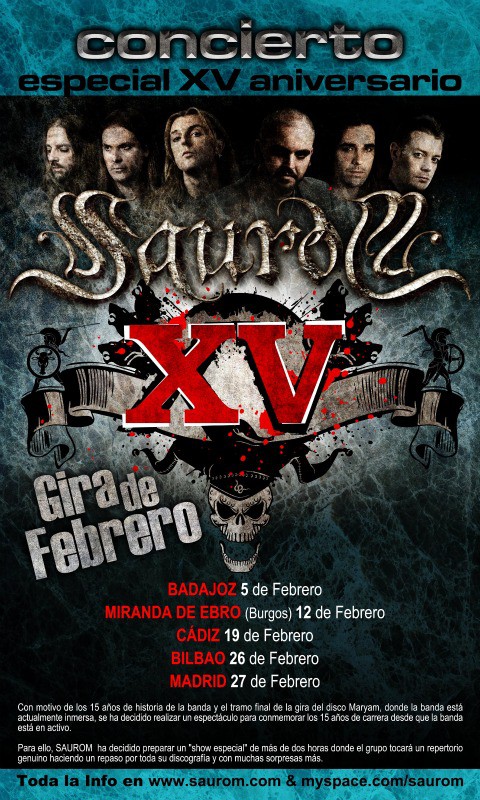 Saurom alarga su concierto XV por toda España en febrero