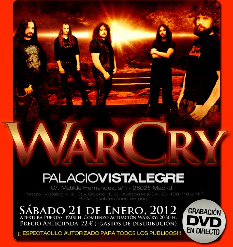 WarCry anuncia la grabación de un DVD en directo en Madrid