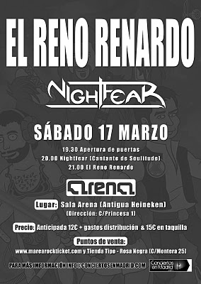 El Reno Renardo, este sábado en Madrid junto a NightFear