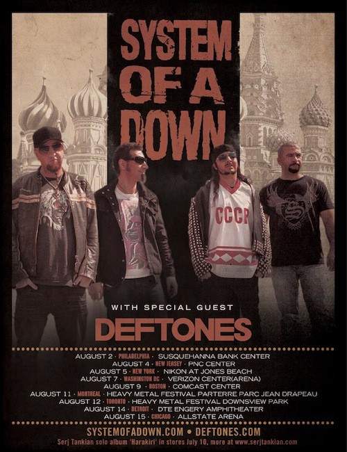 System of a Down anuncian gira por Estados Unidos junto a Deftones