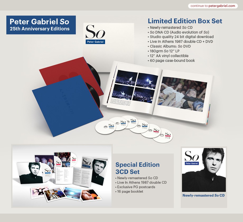 Peter Gabriel, reedición de «So» y última gira de momento