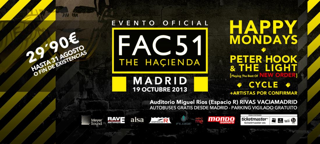 Happy Mondays, Peter Hook y Cycle en The Haçienda en Madrid