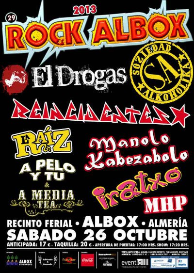 Horarios del Rock Albox 2013: Almería se viste de rock