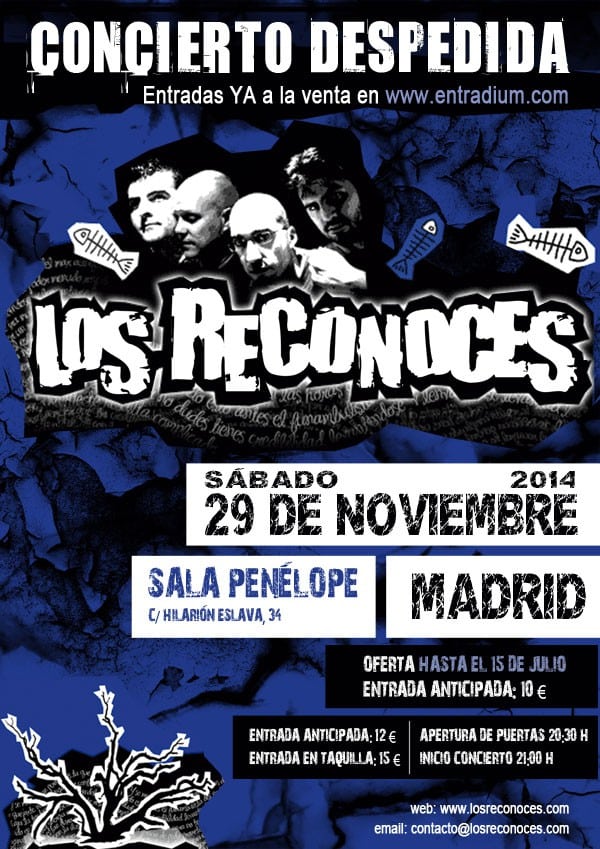Los Reconoces, último concierto el 29 de noviembre en Madrid