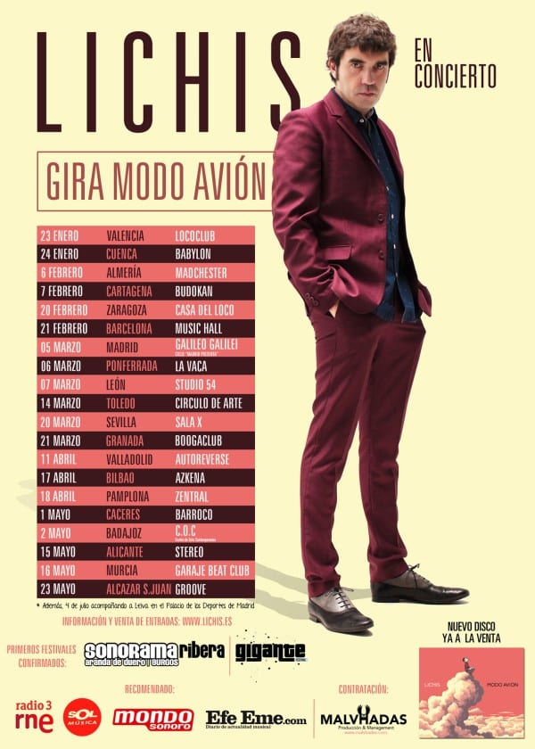 Lichis, gira por España a partir del 23 de enero