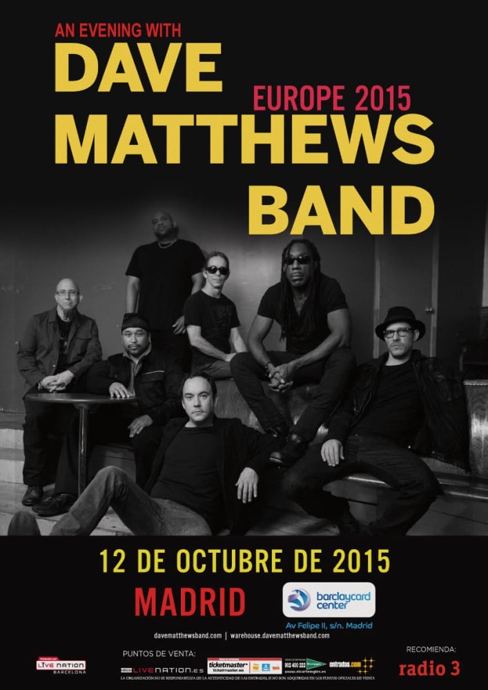 Dave Matthews Band, el 12 de octubre concierto en Madrid