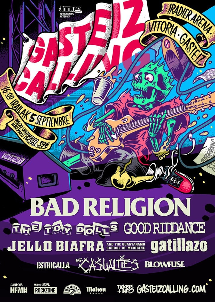 Gasteiz Calling, festival de punk rock el 5 de septiembre en Vitoria
