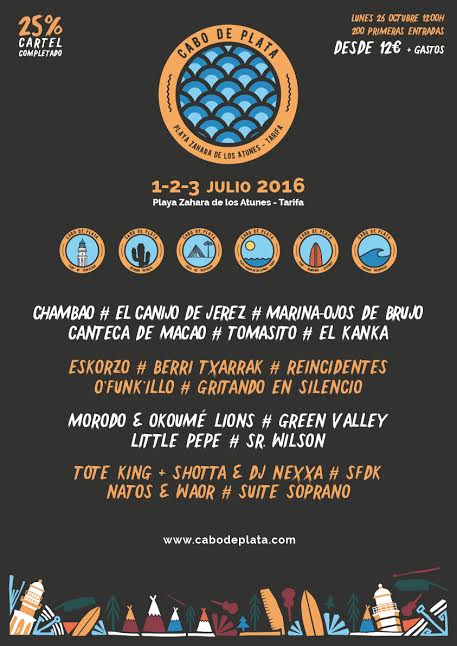 Cabo de Plata 2016, festival en Zahara de los Atunes en julio de 2016