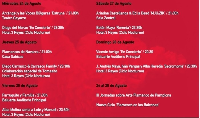 Festival Flamenco on Fire 2016 programación