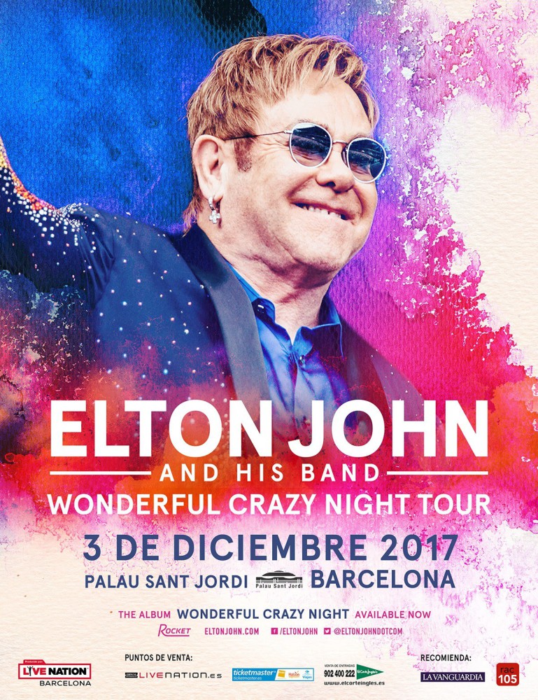 Elton John, concierto el 3 de diciembre en el Palau Sant Jordi de Barcelona