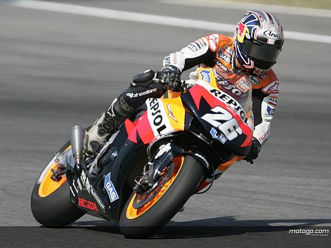 Dani pedrosa, primero en las pruebas en casa