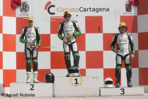 Kevin Sánchez gana en Cartagena la 3ª prueba de la Kawasaki Junior Cup
