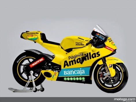 La Ducati Desmosedici de Barberá ya luce los colores de su sponsor principal