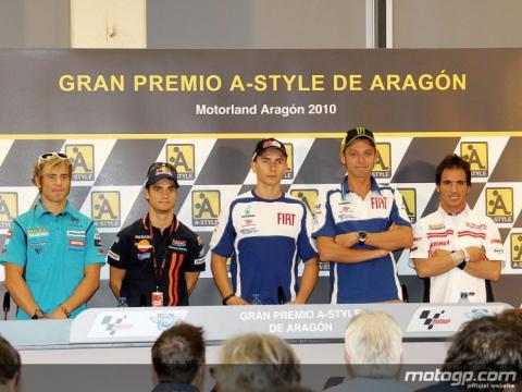 Rueda de prensa con Lorenzo, Pedrosa, Rossi, Elías y Bautista en Motorland