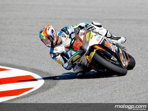 Alex De Angelis ha vuelto a Moto2 con ganas y marca el mejor crono en Misano