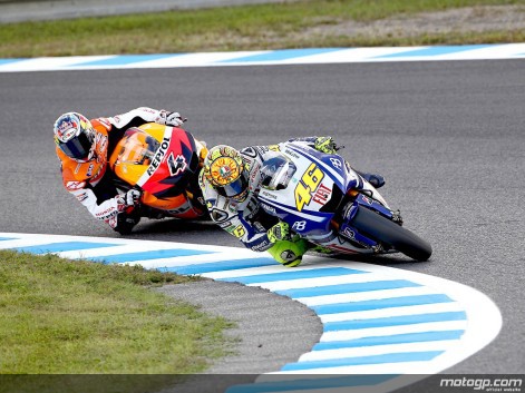 Valentino Rossi se adelantó en la salida del GP de MotoGP en Japón