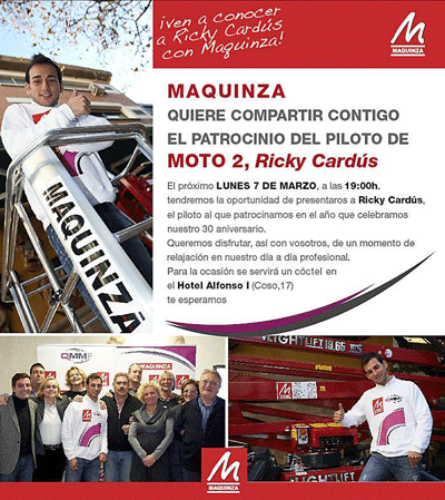 Ricky Cardús y Maquinza se presentarán hoy en Zaragoza