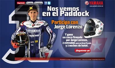 Campaña promocional de Yamaha para que consigas la equipación de Jorge Lorenzo