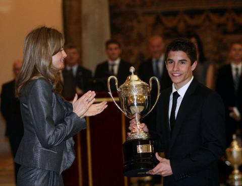 Marc Márquez recibió ayer el Premio Nacional del Deporte Princesa de Asturias 2010