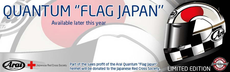 Arai presenta su casco solidario Quantum Flag Japan