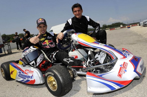 Andrea Dovizioso disfruta de un día de Karts con Pantano