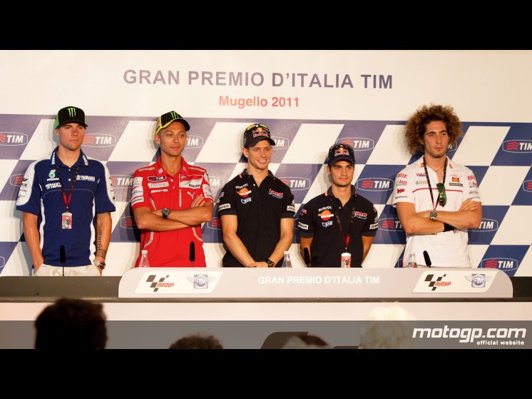 Rueda de prensa en Silverstone con Lorenzo, Pedrosa, Melandri y Stoner