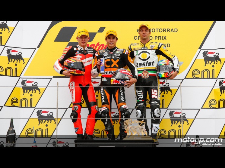 Marc Márquez gana a lo campeón la carrera de Moto2 en Sachsenring