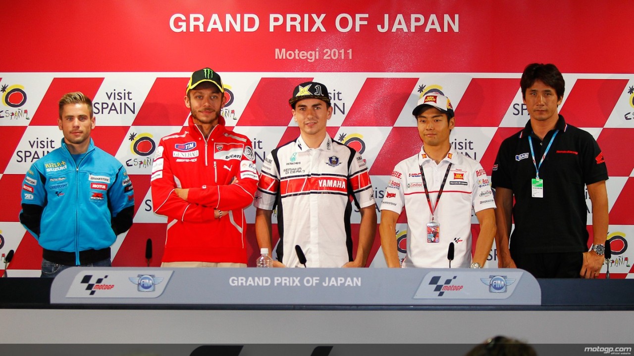 Lorenzo, Rossi, Bautista, Itoh y Aoyama en rueda de prensa MotoGP Japón