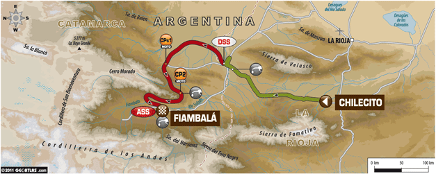 Etapa 5 del Dakar 2012 entre Chilecito y Fiambalá