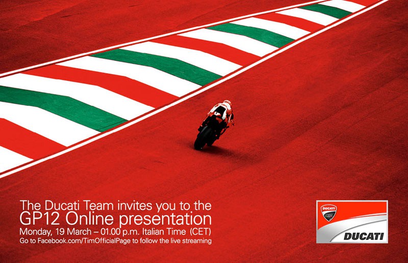 La Ducati GP12 MotoGP se presentará oficialmente el 19 de marzo